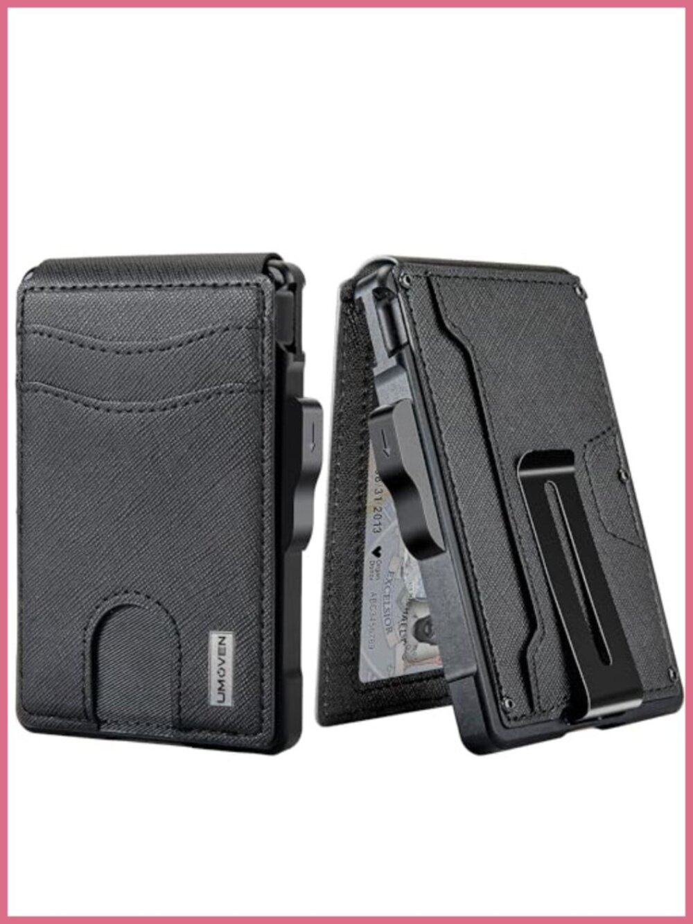 Minimalist Slim Faux Leather RFID Blocking Wallet Card Holder